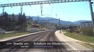 HD Делемон - Биль-Бьен [04.2021] Швейцария, поездка на поезде, вид из кабины машиниста