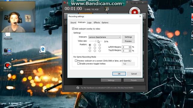 How to Add facecam on bandicam EASY смотреть онлайн