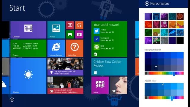 How to change Background color and theme in WINDOWS 8.1 смотреть онлайн