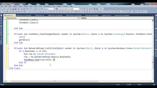 VB.NET Optical Shop Project | DataGridView Cell Click & Show Record in TextBox | Part-12 смотреть онлайн