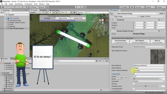 Build a wooden bridge with Unity. смотреть онлайн