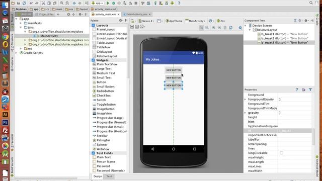 Android Studio Build a Simple App with Button actions Part 1 смотреть онлайн