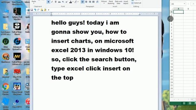 HOW TO INSERT CHARTS IN MICROSOFT EXCEL 2013 IN WINDOWS 10!!!!! смотреть онлайн