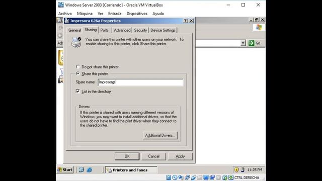 Compartir impresora en Windows server 2003 (VirtualBox) смотреть онлайн