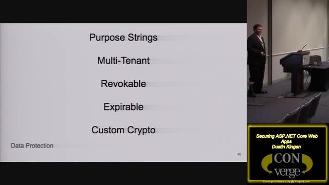 Converge 2018 105 Securing ASPNET Core Web Apps Dustin Kingen смотреть онлайн