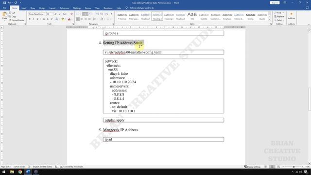 Cara Setting IP Address Static Permanen Menggunakan Netplan di Ubuntu 22.04.3 смотреть онлайн