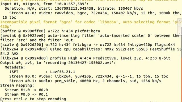 Screencast using ffmpeg on Ubuntu 12.04 смотреть онлайн