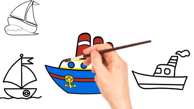 Рисование и раскраска.Кораблики. смотреть онлайн