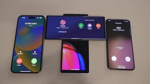 Apple iPhone 14 Pro Max vs LG Wing vs Samsung S22 Incoming Calls смотреть онлайн