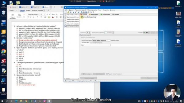 MY TEST dasturida test yaratish