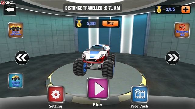 3D Grand Monster Truck Impossible Derby Stunt / High Ramp Truck / Android GamePlay смотреть онлайн