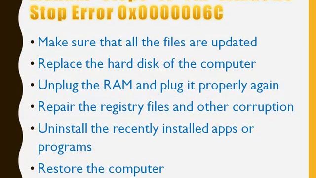 Best Way to Fix Windows Stop Error 0x0000006C смотреть онлайн
