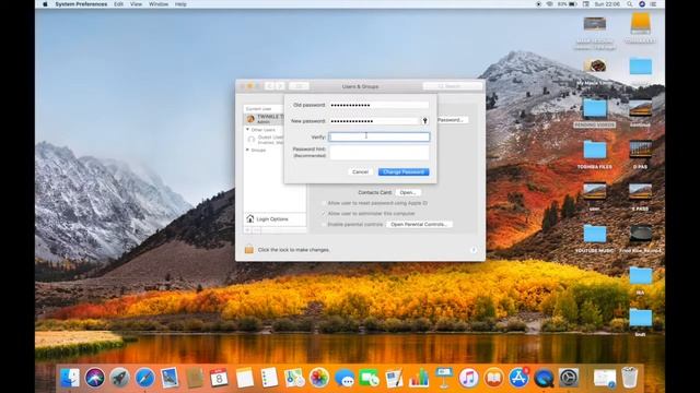 HOW TO CHANGE USER ACCOUNT LOGIN PASSWORD ON MAC IN HIGH SIERRA смотреть онлайн