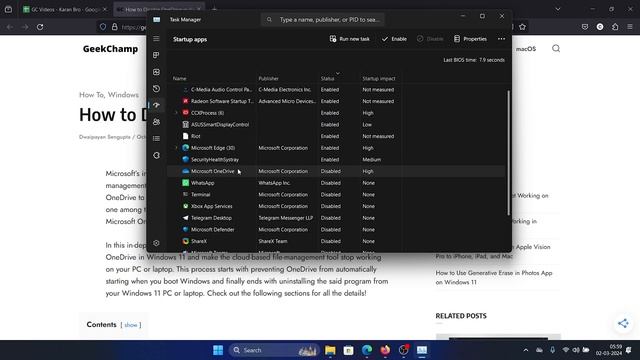 How to Disable OneDrive in Windows 11 смотреть онлайн