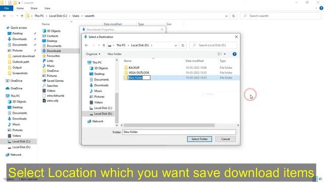 Change Default Download Location in Windows смотреть онлайн