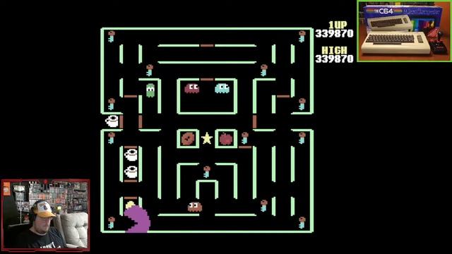 Super Pac-Man for Commodore 64 (via The C64) - high score mega play смотреть онлайн