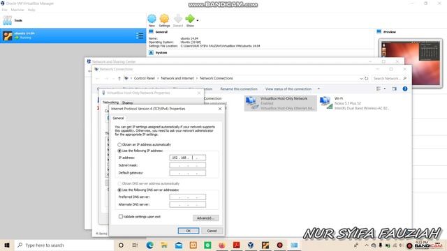 konfigurasi IP address virtual machine host windows dan adapter network virtualbox смотреть онлайн
