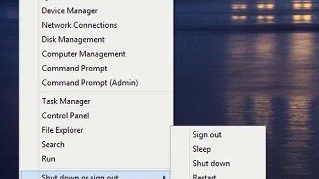 Shut down Window 8.1 via Start Button Context Menu смотреть онлайн