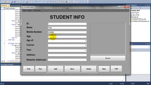Creating Student Profile - Coding for buttons and comboboxes - Part 4 смотреть онлайн