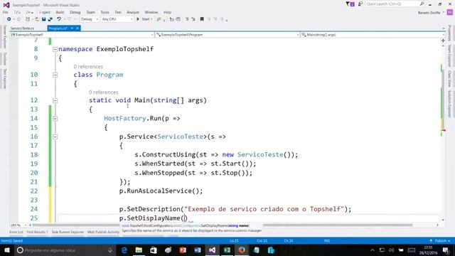 Windows Services com o framework TopShelf смотреть онлайн