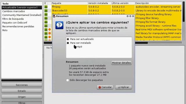 Debian LXDE, Actualizando desde Synaptic смотреть онлайн