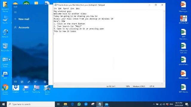 How to Access your Mail Inbox From your desktop on Windows 10 смотреть онлайн