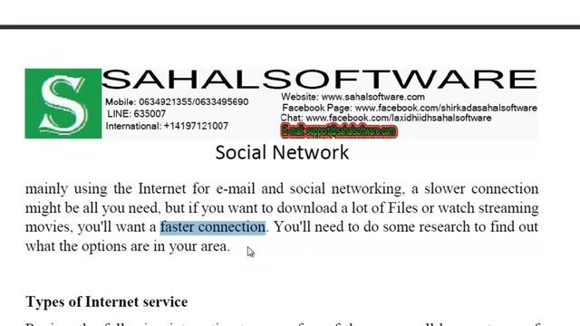 Lesson 08 Choosing Internet service ISP - Social Network Afsomali - Sahalsoftware смотреть онлайн
