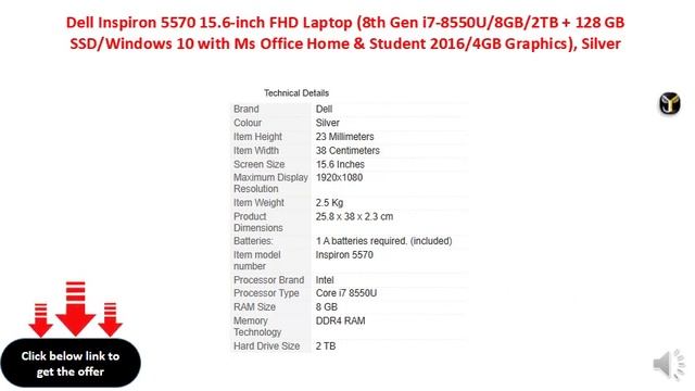 Dell Inspiron 5570 15.6-inch FHD Laptop смотреть онлайн