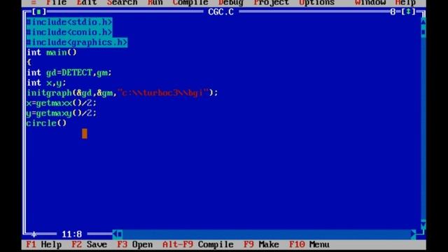 C PROGRAM TO DRAW CIRCLE | TURBO C COMPILER | BCA2022 | WINDOWS7,8,9,10,10RO,11 смотреть онлайн