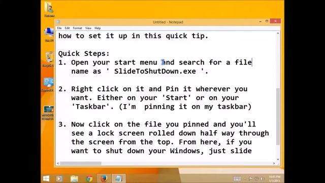 How To Enable Slide To Shutdown UI For Windows 8.1 [Quick Tip] смотреть онлайн