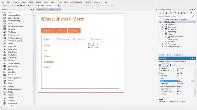 How to Create Travel request Form Design in Csharp Visual Studio 2012 Part 1 смотреть онлайн