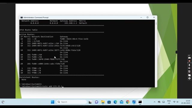 Add route and View the route table in Windows Operating system смотреть онлайн