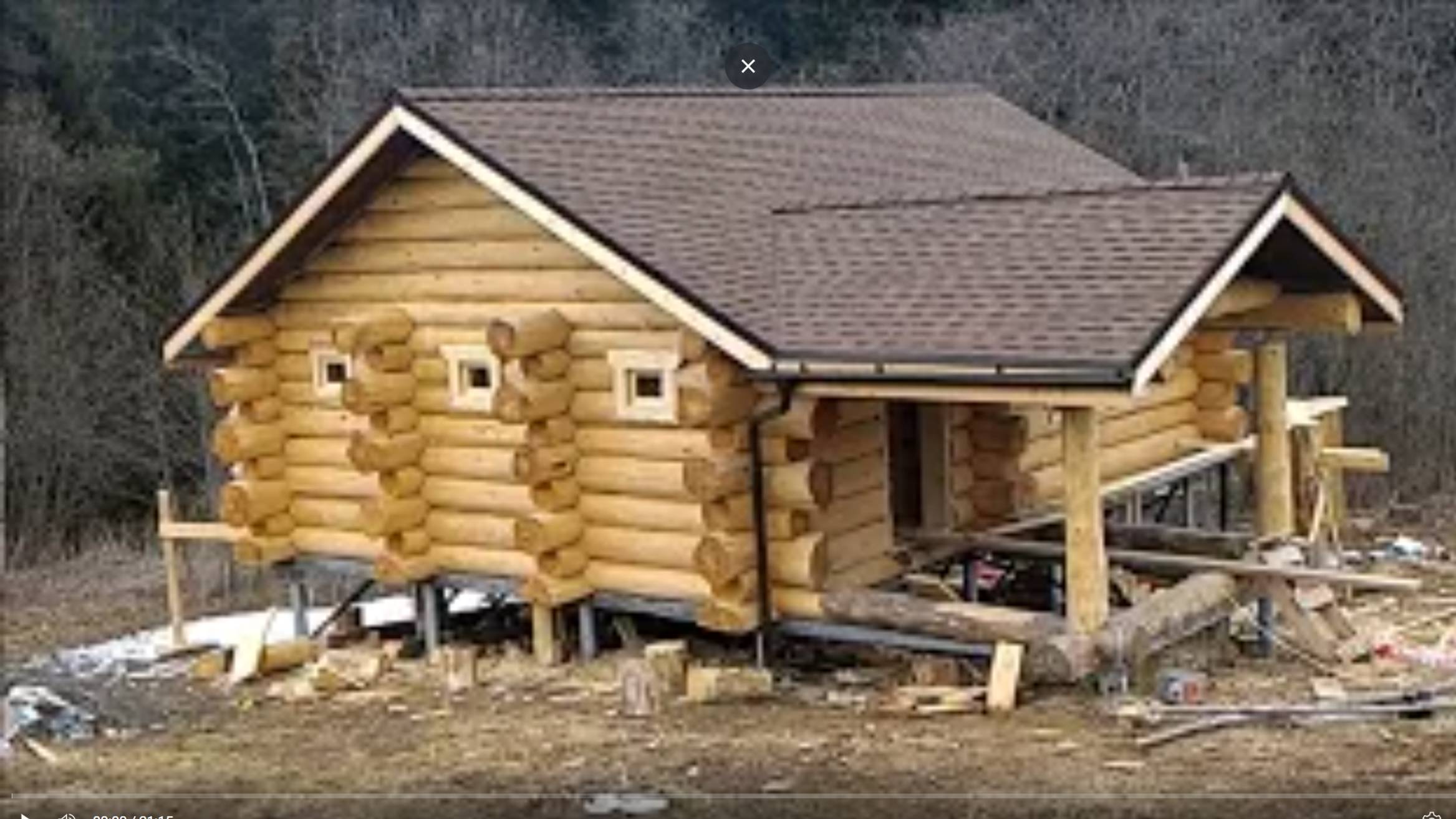 Чистовая отделка сруба бани из бревна ручной рубки плотниками Русского Севера от крыши до наличника. смотреть онлайн