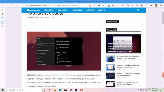Cumulative update for windows 10 KB5006670 update features смотреть онлайн