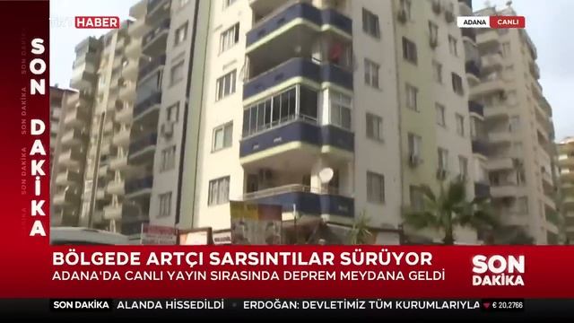 Deprem anında binanın çökmesi canlı yayına yansıdı смотреть онлайн