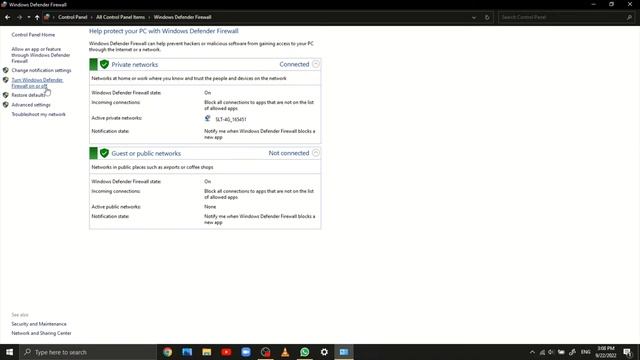 windows defender firewall on & off смотреть онлайн