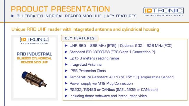 Product Presentation | BLUEBOX Cylindrical Reader M30 UHF | RFID Reader смотреть онлайн