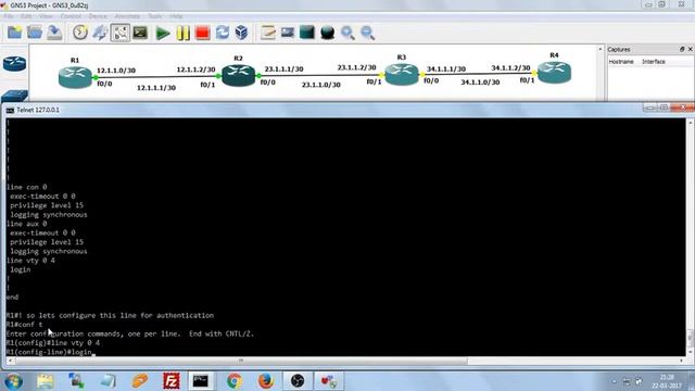 How to configure telnet using local database authentication on a cisco router (CCNA 200-125 LAB 7) смотреть онлайн