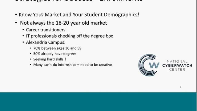 National CyberWatch Center Building Enrollments Webinar 20141121 смотреть онлайн