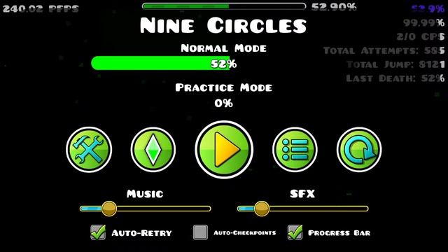 Geometry Dash : Nine Circles (93% fail :skull:) смотреть онлайн