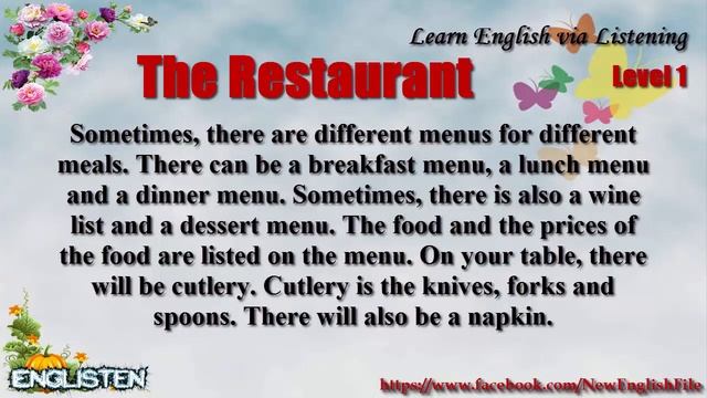 The Restaurant Unit 54 Learn English via Listening Level 1 смотреть онлайн