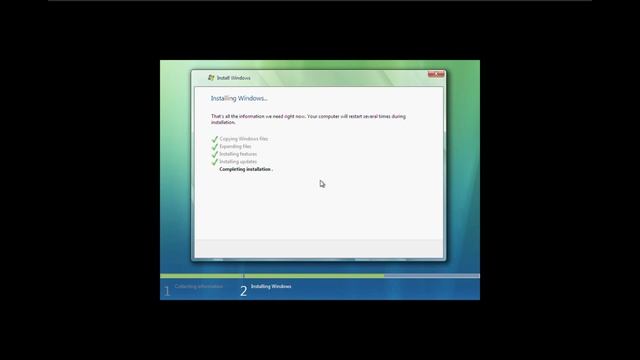 Installing windows Vista смотреть онлайн