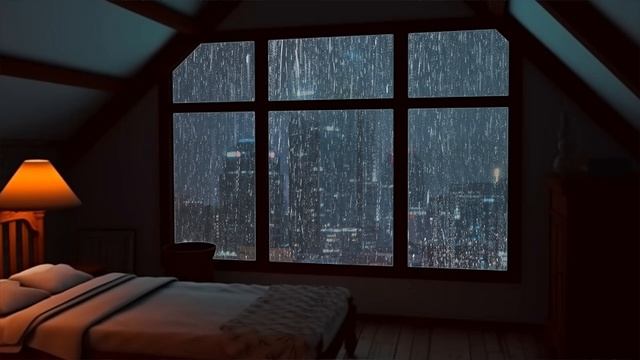 Have Nice Dream with the Torrential Rain Sounds Outside the Windows | ASMR Raindrops смотреть онлайн