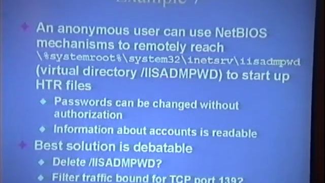 Black Hat USA 1999 - Security Issues with configuring and maintaining an IIS 4 server смотреть онлайн