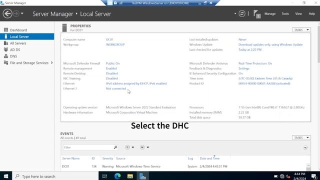 Configuring an Internal Network Adapter on Windows Server 2022 смотреть онлайн