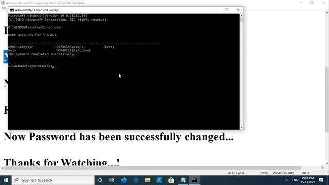 Windows Password Change using CMD Prompt(Command Prompt) смотреть онлайн