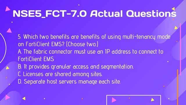 Fortinet NSE 5 NSE5_FCT-7.0 Exam Actual Questions смотреть онлайн