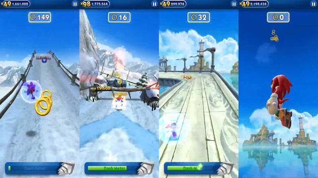 Sonic Dash - Red Fire Sonic vs Unicorn Cream vs Fire Shadow vs Movie Knuckles All Characters смотреть онлайн