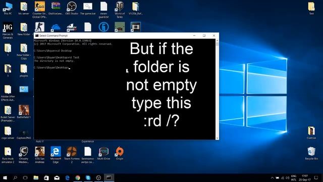 How to delete system folder! (CMD) смотреть онлайн