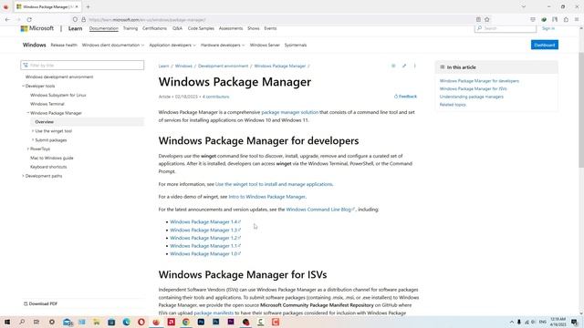 Windows Software Package Manager смотреть онлайн